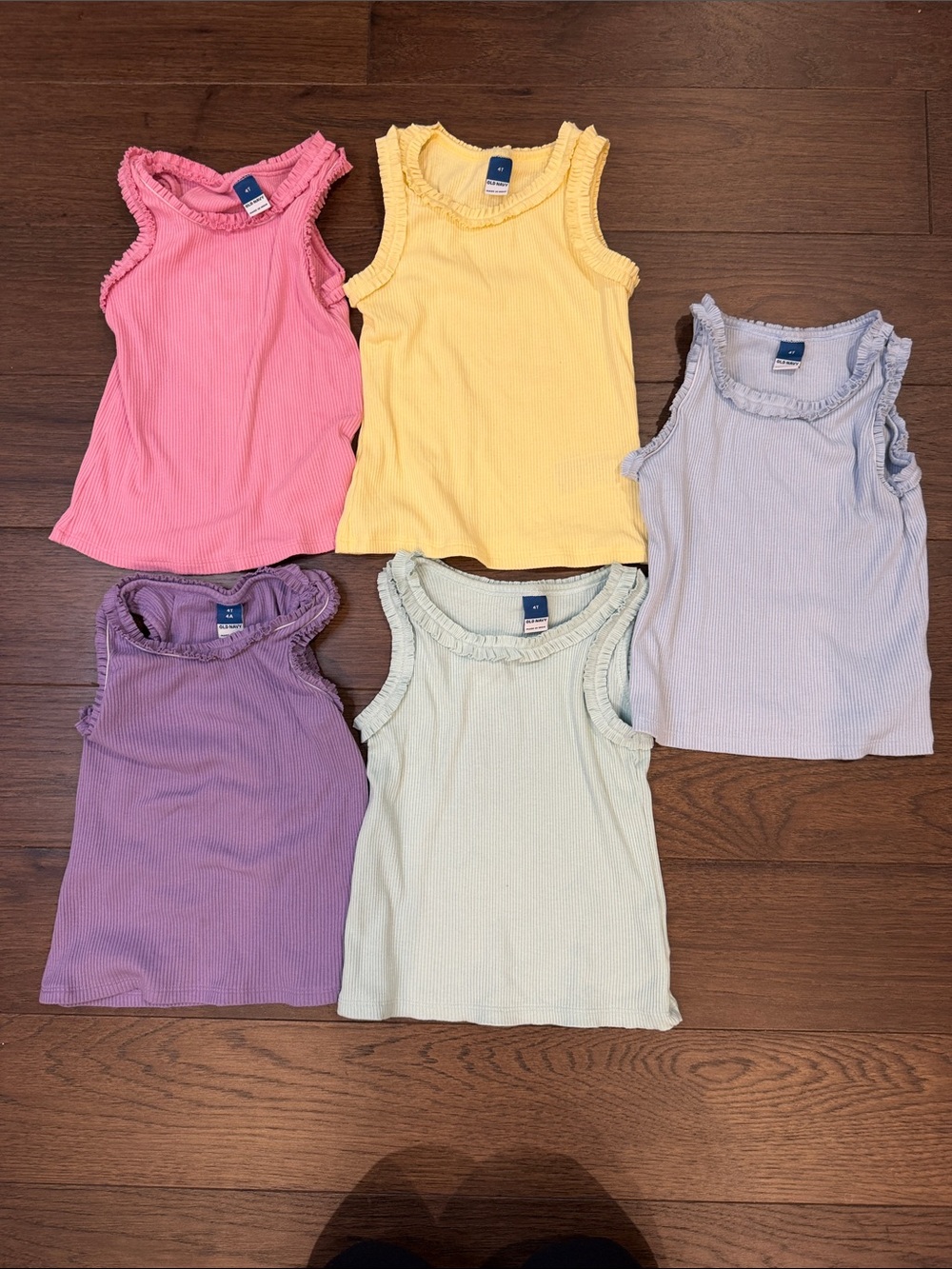 Old Navy Girls Fitted Ruffled Halter Tank Tops Set of 5 Size 4T - C1-O